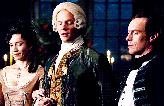Animated gif of Miranda Hamilton, Thomas Hamilton, and James McGraw from Black Sails