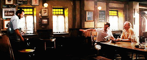 Animated gif of Erik from X-Men: First Class pulling a knife from the body of one victim through the air and stabbing another victim