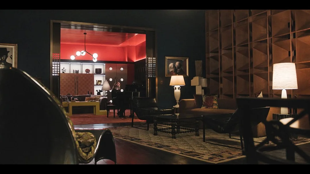 Image from TVL featuring Lestat's apartment and Lestat playing on the piano.