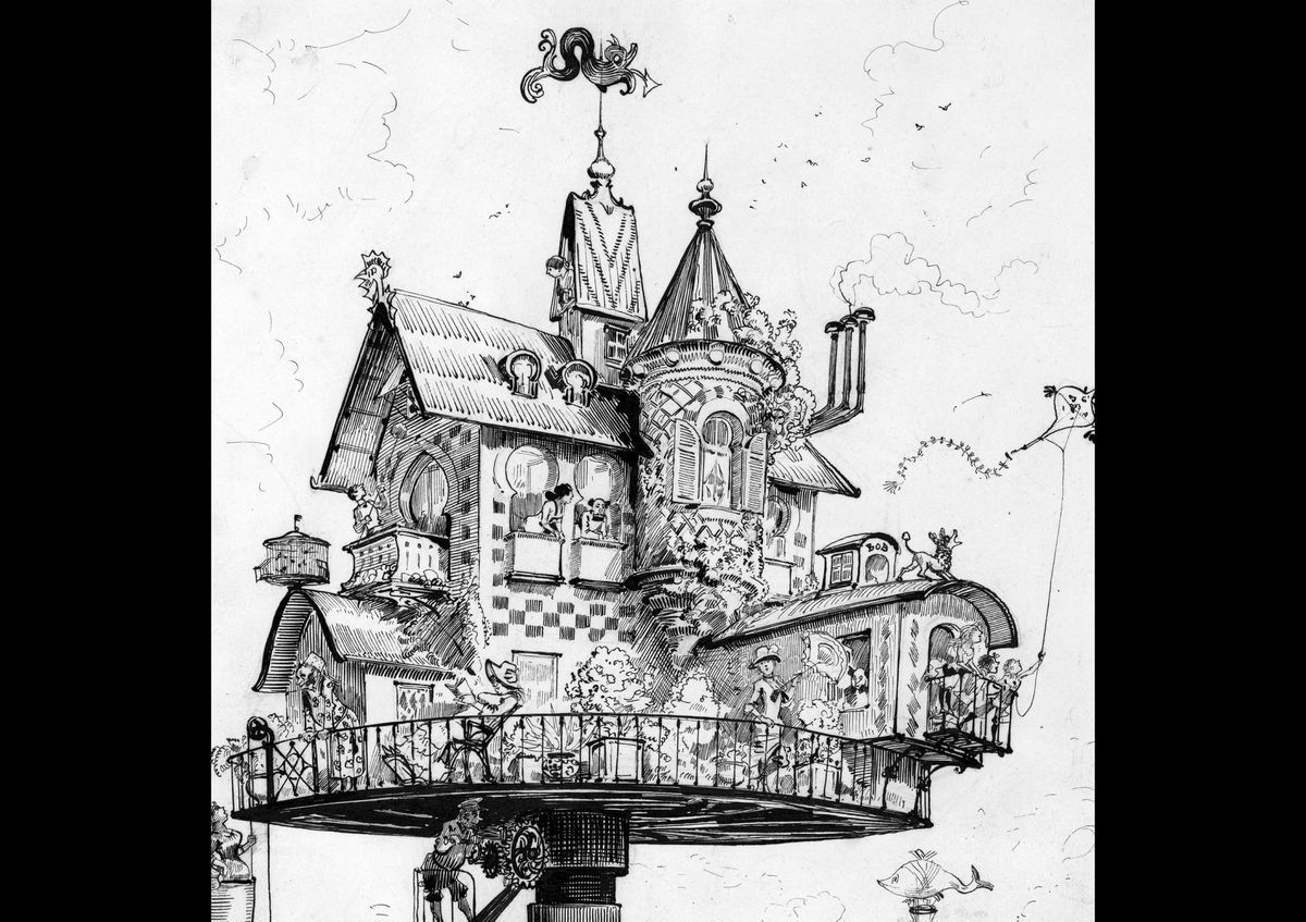 a fantastical illustration of a house