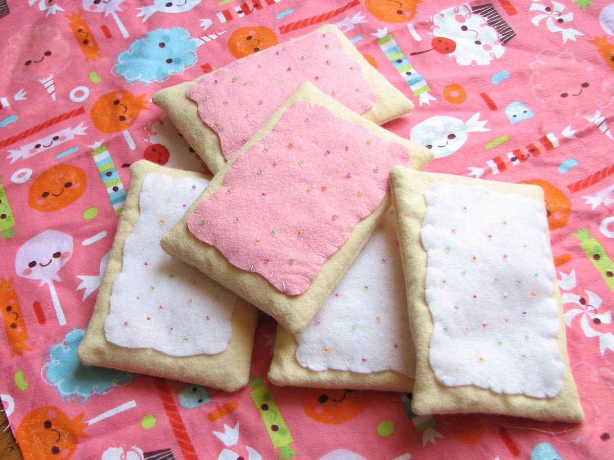  handmade felted Pop-Tart plushies. 