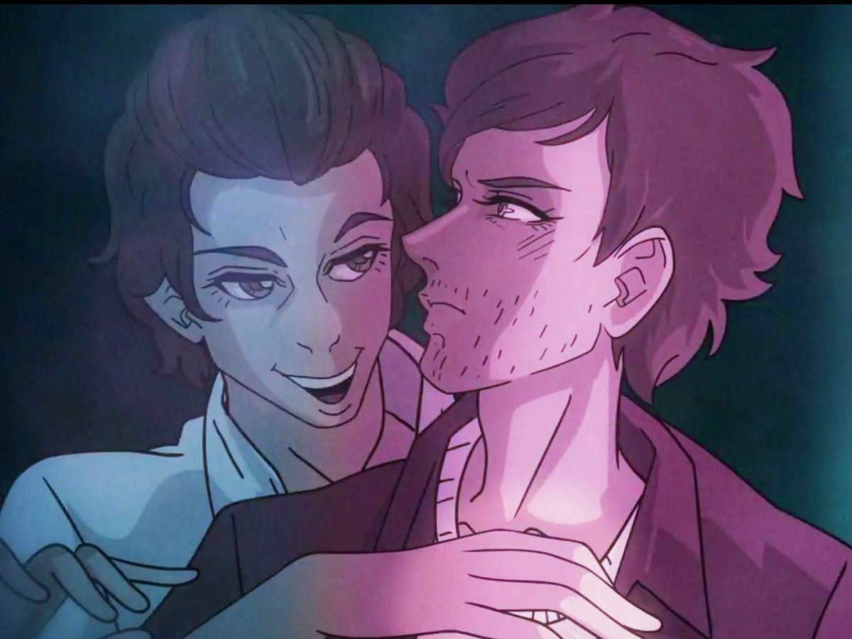 A screengrab from the animated segment from Euphoria in which Harry Styles and Louis Tomlinson appear. 