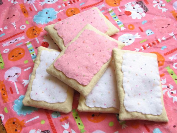  handmade felted Pop-Tart plushies. 