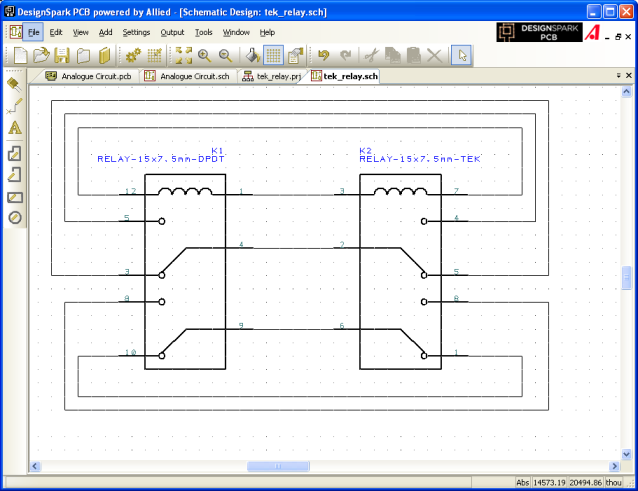 Closeup relay schematic