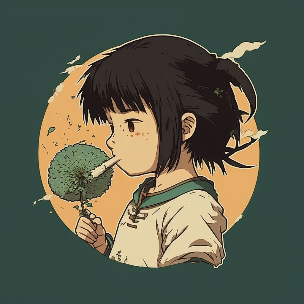 Haku Blowing on a Dandelion
