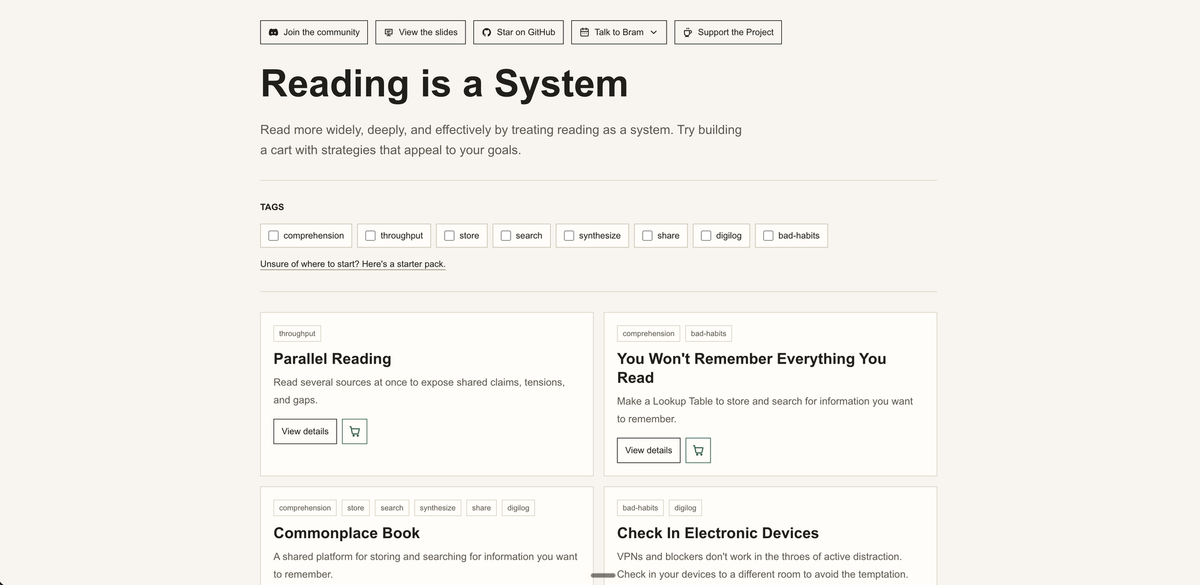 Issue 68: Reading is a System