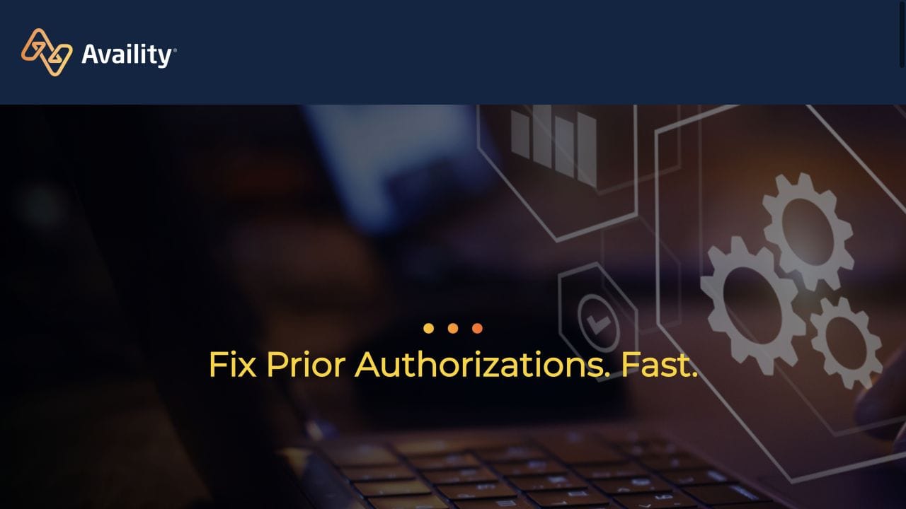 Availity electronic prior authorization page