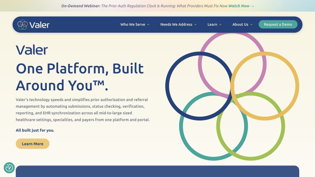 Valer homepage