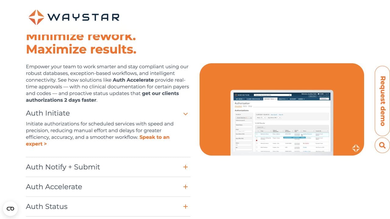 Waystar Authorization Manager product page
