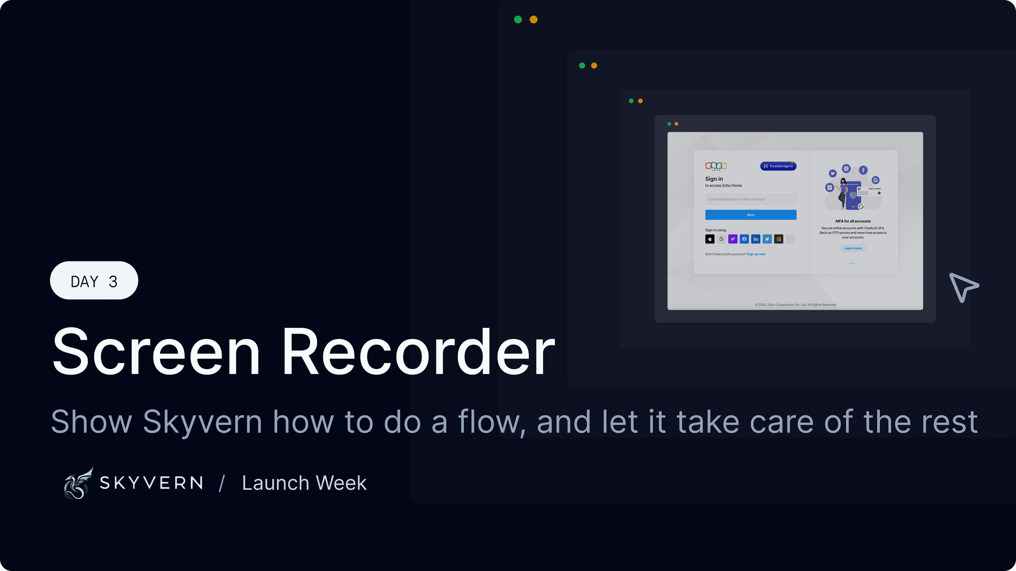 Launch week - Day 3 - "Show don't tell" - Screen record your workflows with Skyvern