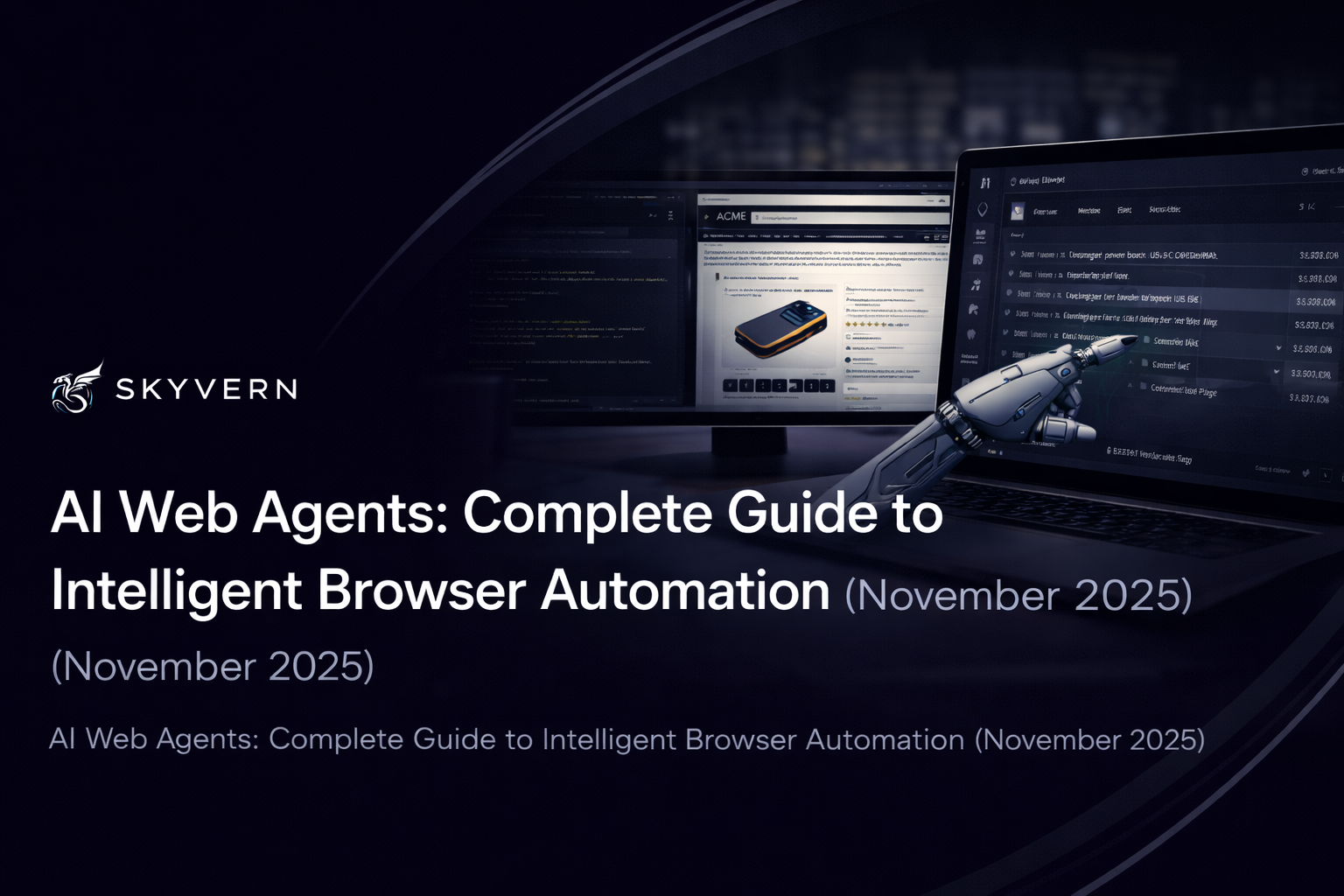 AI Web Agents: Complete Guide to Intelligent Browser Automation (November 2025)