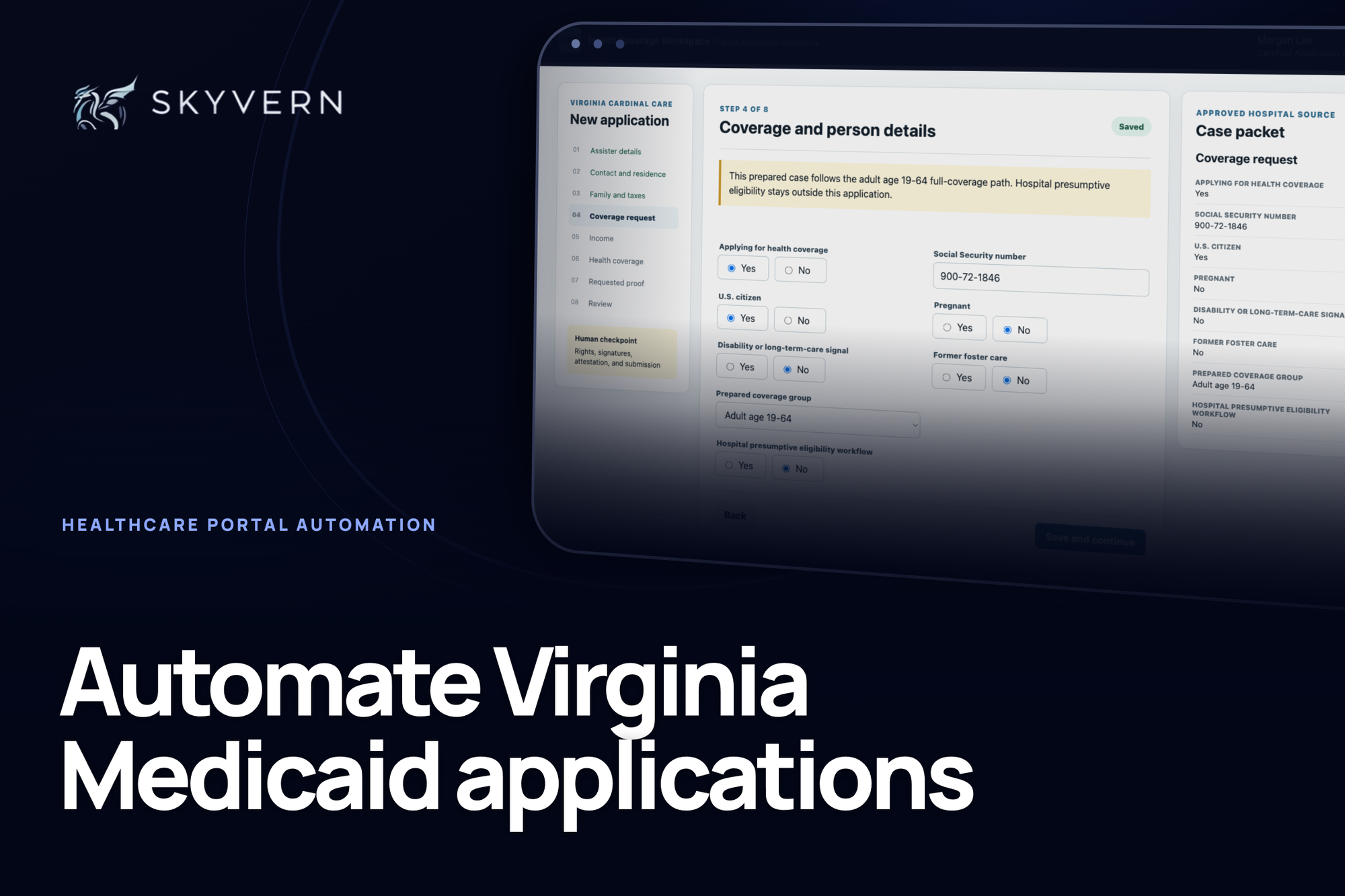 Virginia Medicaid application automation workflow