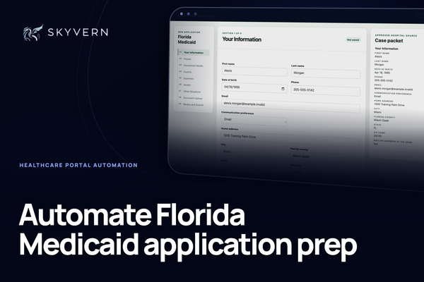 Florida Medicaid application automation workflow
