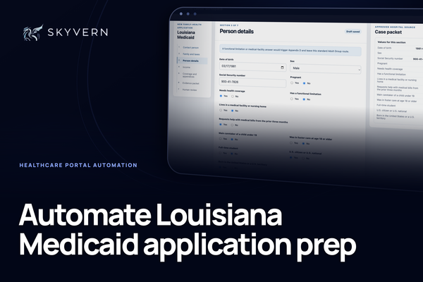 Louisiana Medicaid application automation workflow