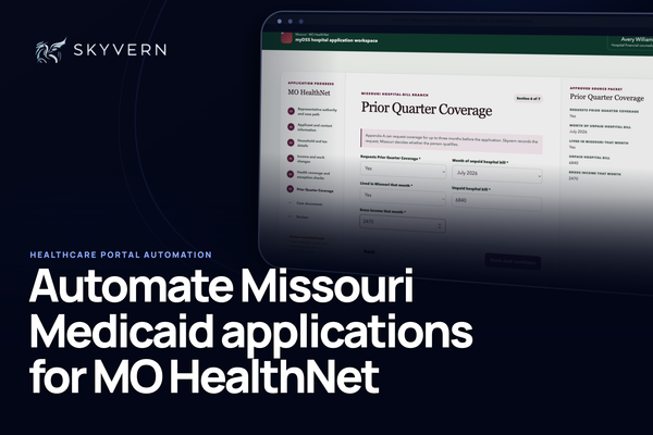 Missouri MO HealthNet application automation workflow