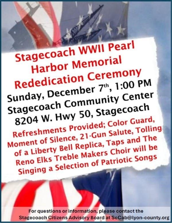 Stagecoach WWII Pearl Harbor Memorial Rededication Ceremony Dec. 7, 2025