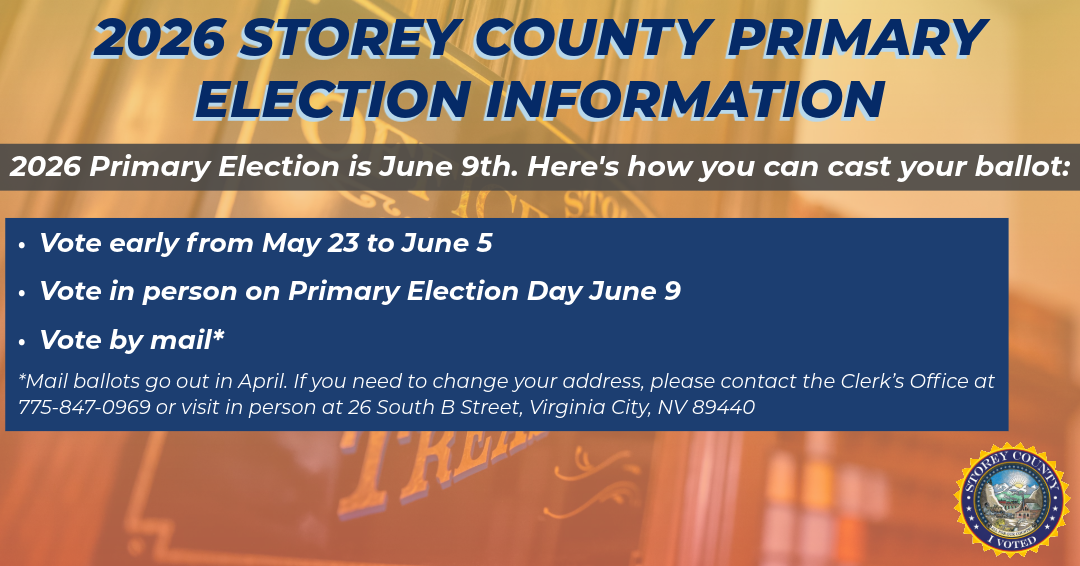 Storey County Clerk Prepares for June 9, 2026 Primary Election
