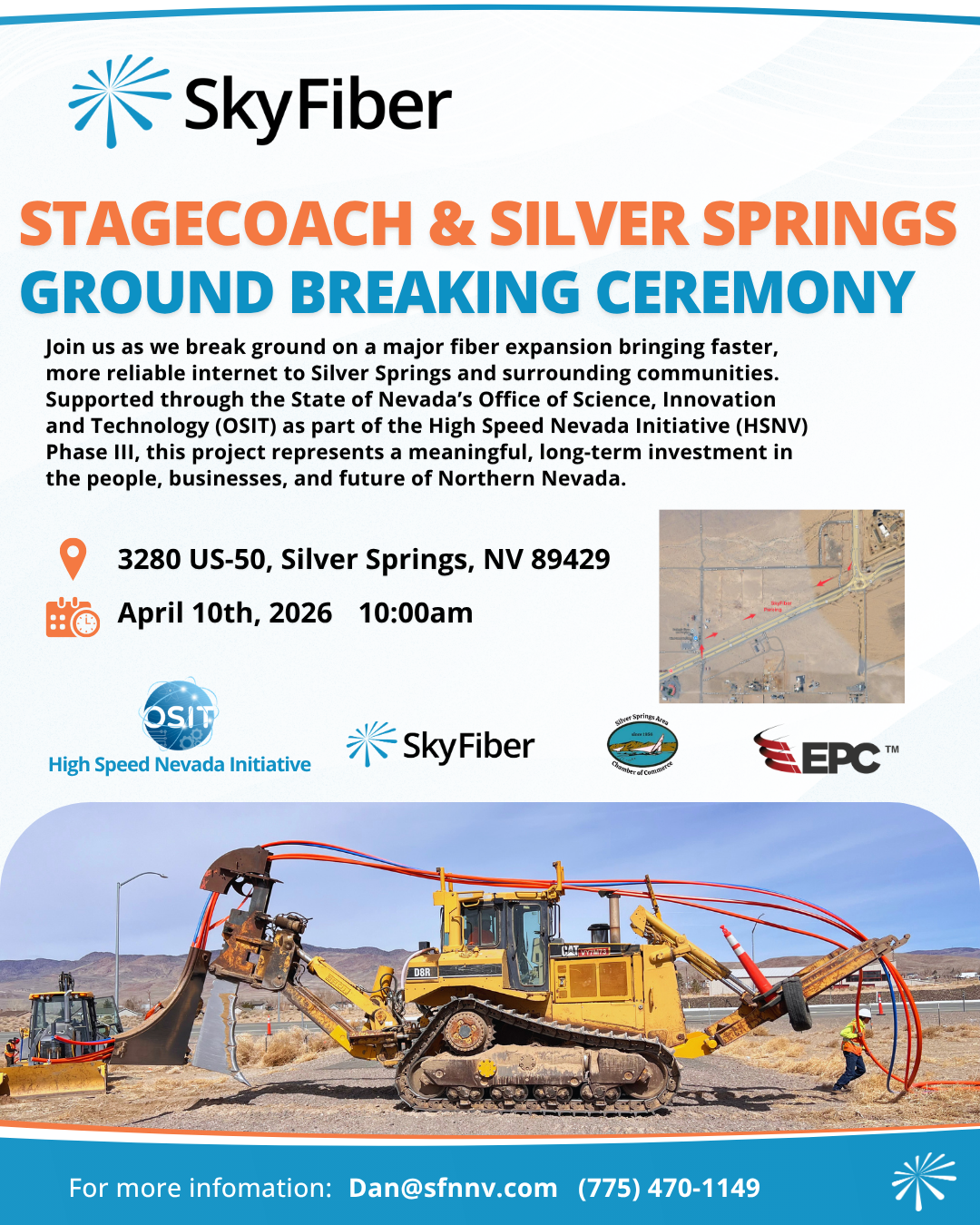 Sky Fiber Internet to Break Ground on Major Fiber Expansion in Silver Springs & Stagecoach