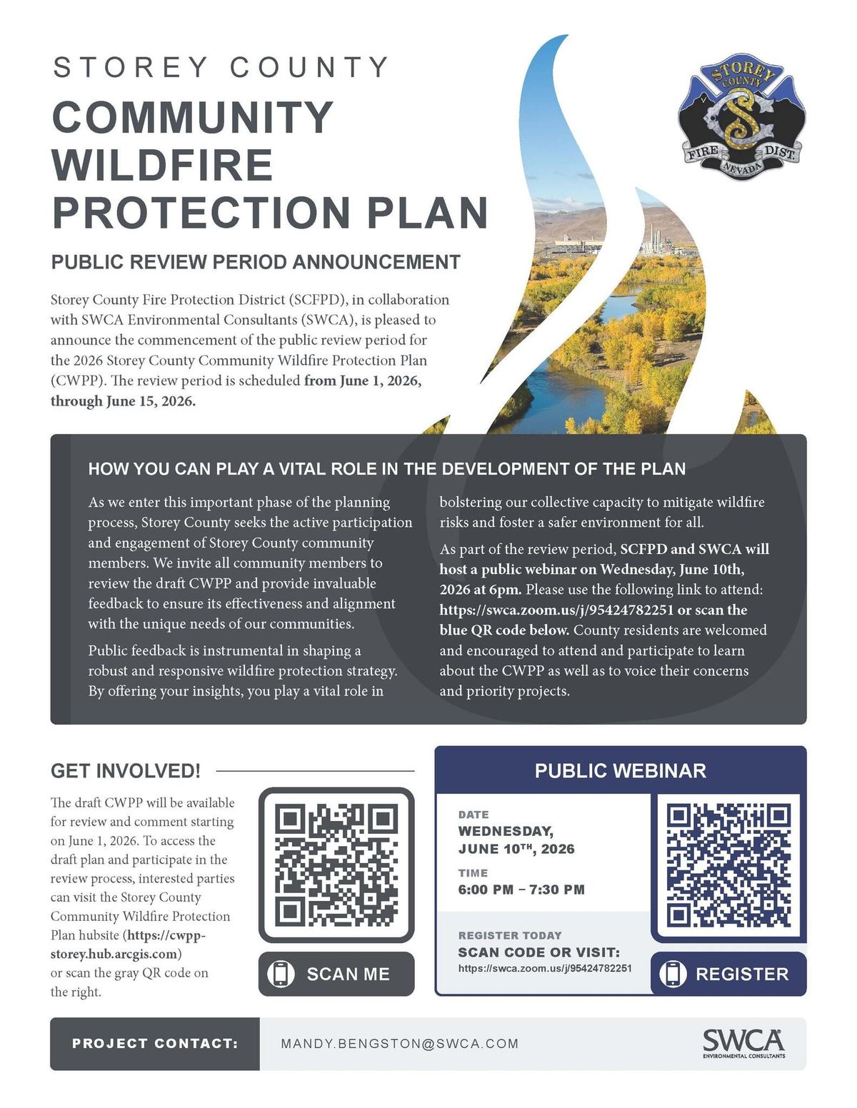 Storey County Fire Protection District Seeks Public Input on 2026 Wildfire Protection Plan
