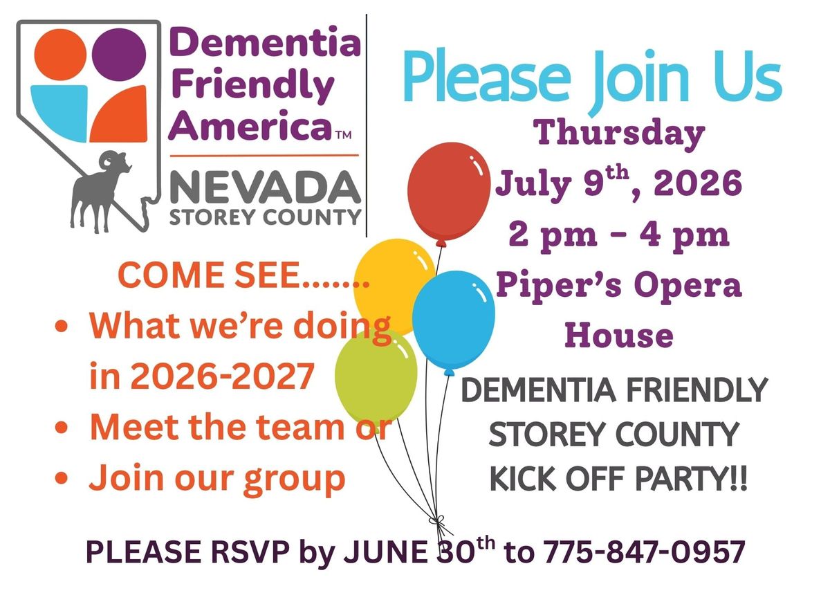 Dementia Friendly Storey County Kick Off Party