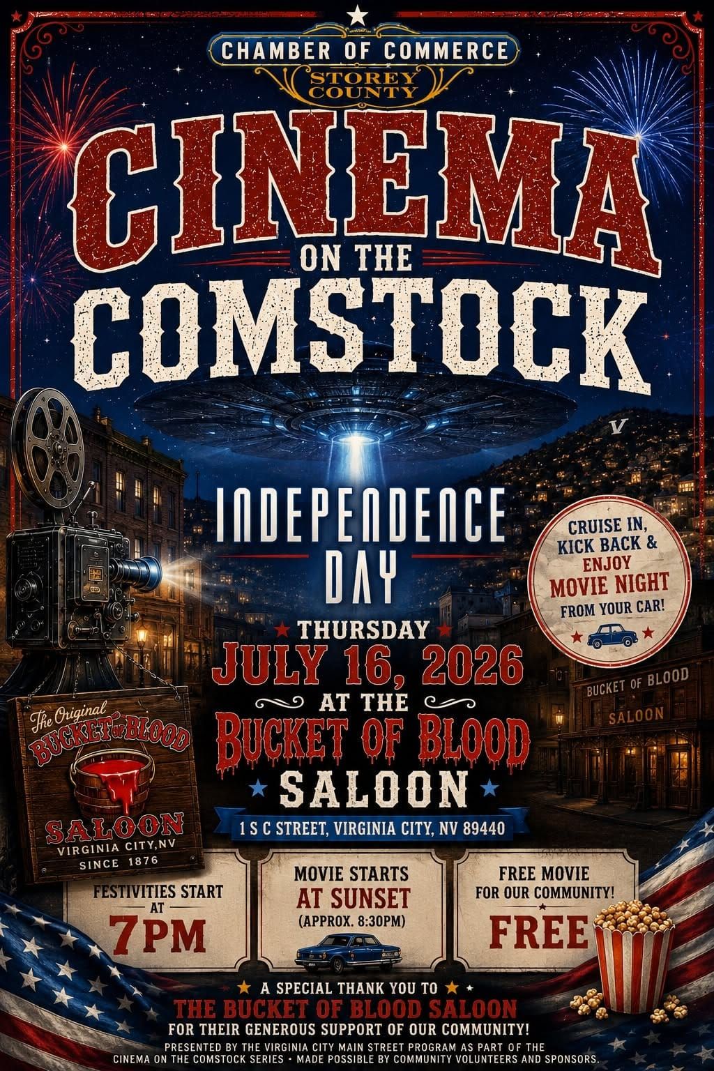 Cinema on the Comstock July 16