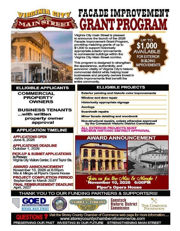 Virginia City Facade Grant Deadline Extended