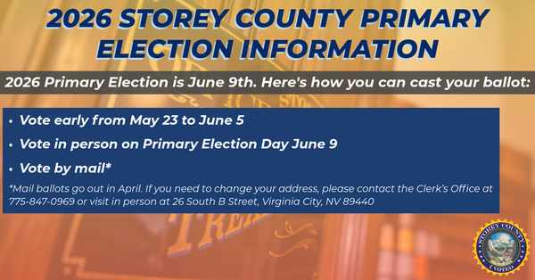 Storey County Clerk Prepares for June 9, 2026 Primary Election