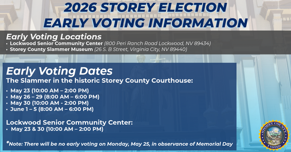Early Voting Begins in Storey County on May 23, 2026