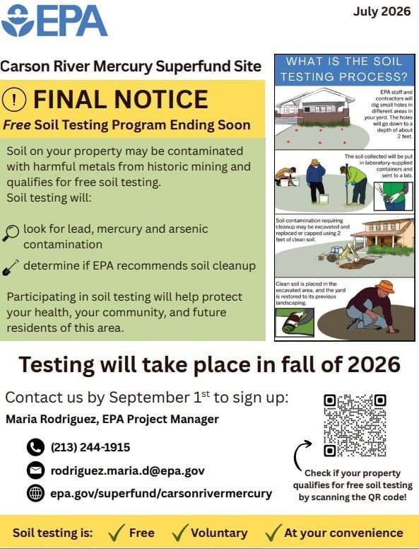 EPA Offers Free Yard Soil Testing for Eligible Residents