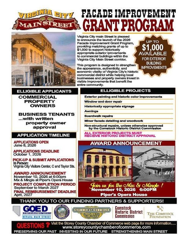 Virginia City Facade Grant Deadline Extended