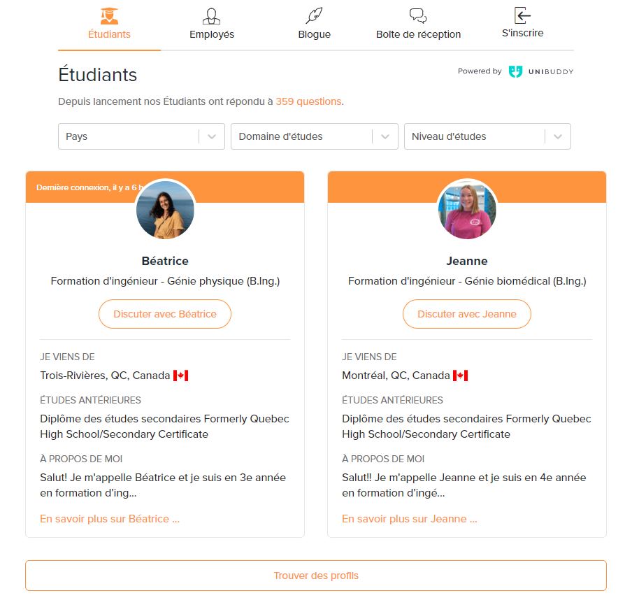 Unibuddy Polytechnique Montreal exemple