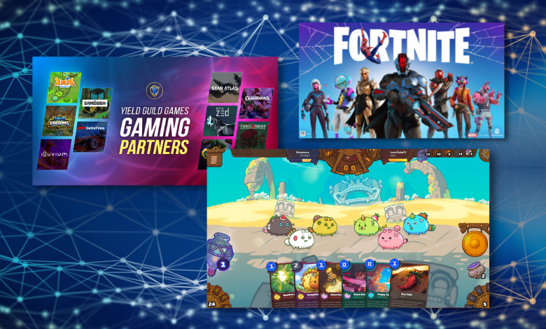 blockchain NFT jeu vidéo, Yield Guild Games, Fortnite, Axie Infinity