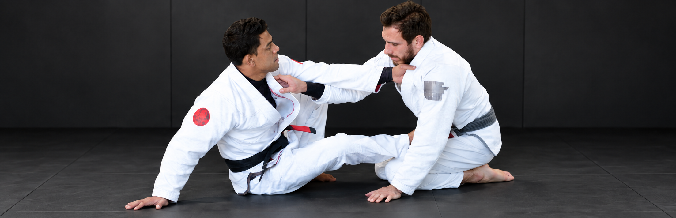 Editorial composite of two practitioners demonstrating a gi technique.