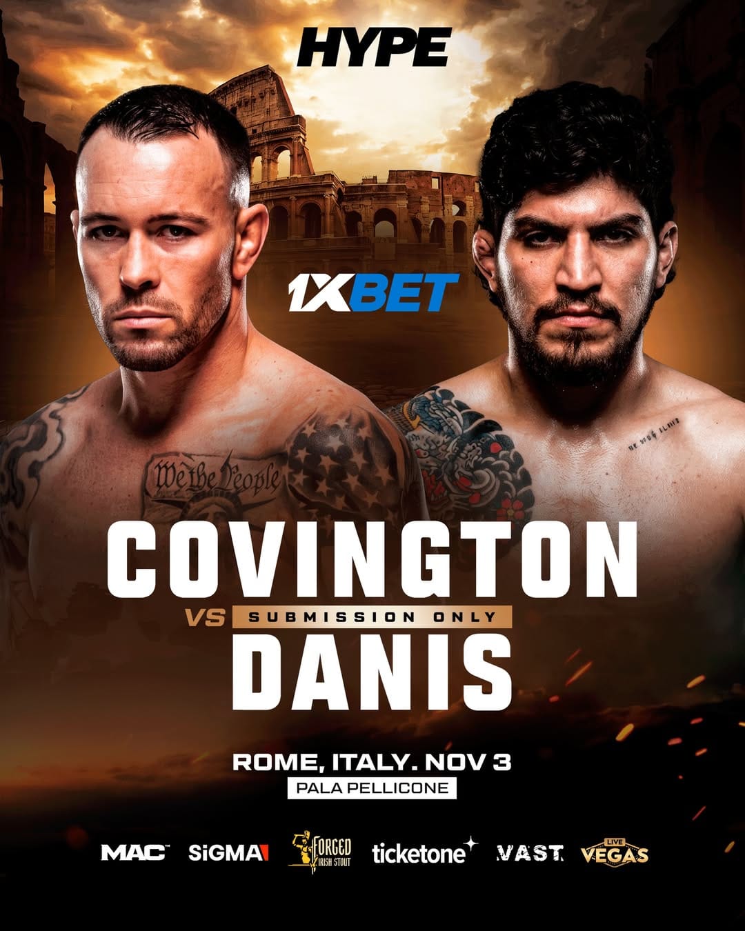 Covington and Danis book submission-only rematch in Rome before Chimaev bout