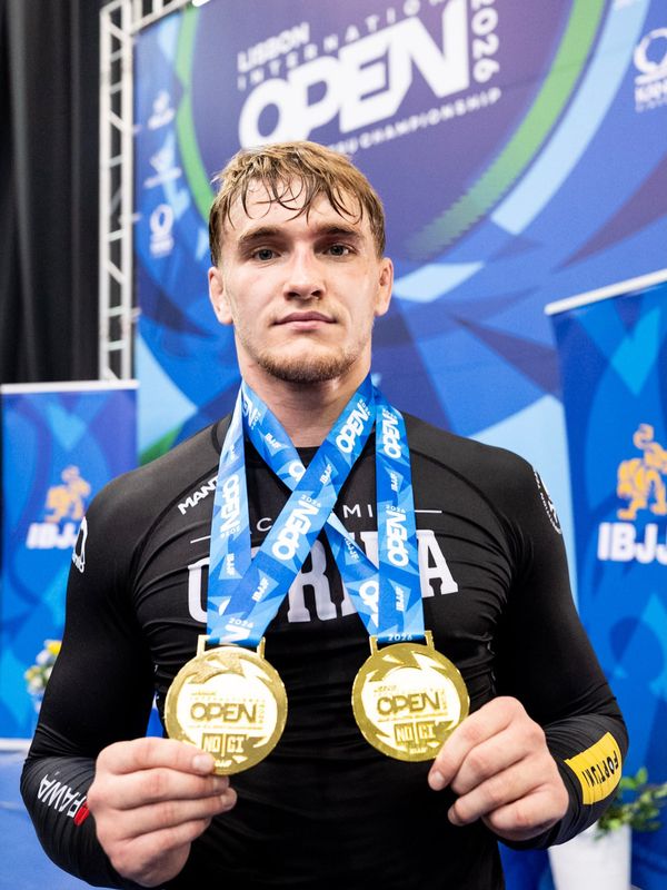 Pawel Jaworski at the 2026 Lisbon International Open No-Gi after winning heavyweight and open-class gold