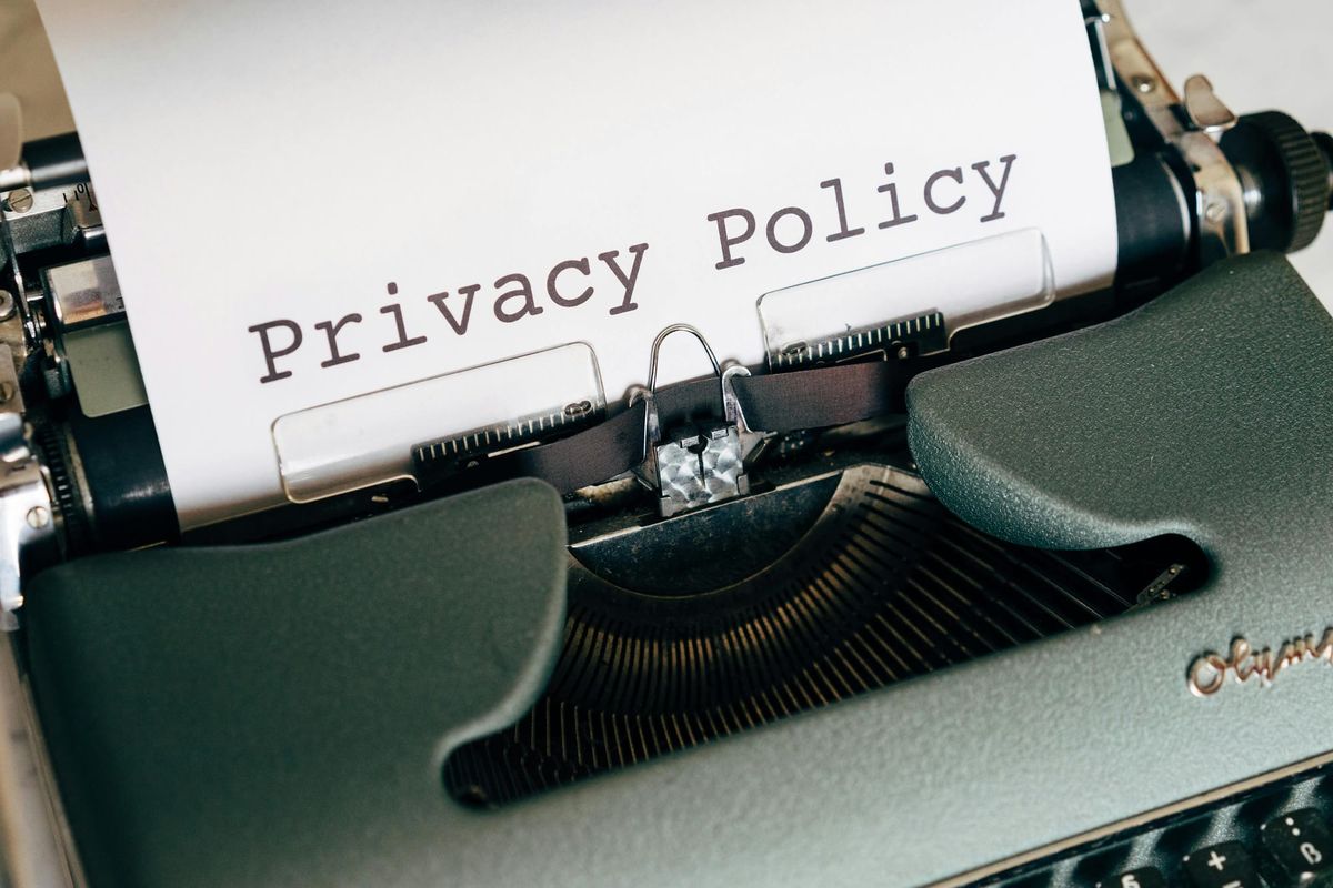 writing privacy policy with typewriter