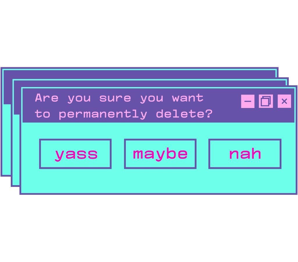 delete option window interface