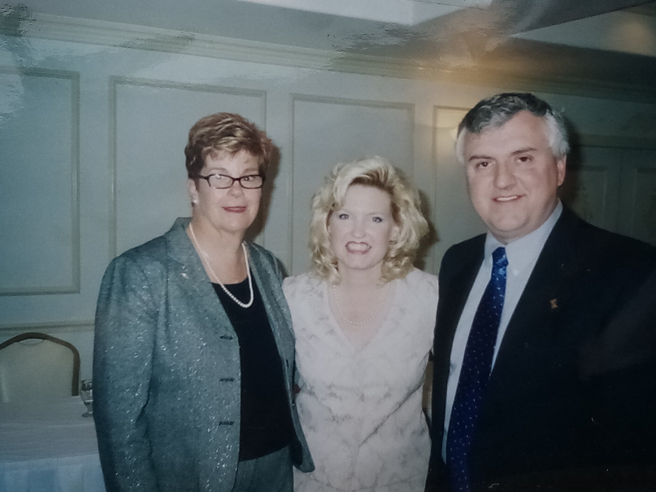   In 2007, then Assembly Member Cathleen Galgiani spoke at one of the Merced Chamber’s issues luncheons held at the Branding Iron.  L-R:  Suzie Bubenchik (board chair), Cathleen Galgiani, and me.  Photo:  Steve Newvine 