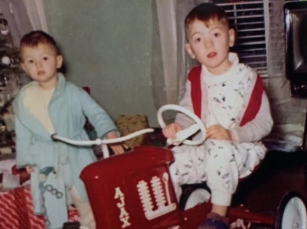  An early Christmas morning with me and my older brother Terry.  Photo: Newvine Personal Collection 