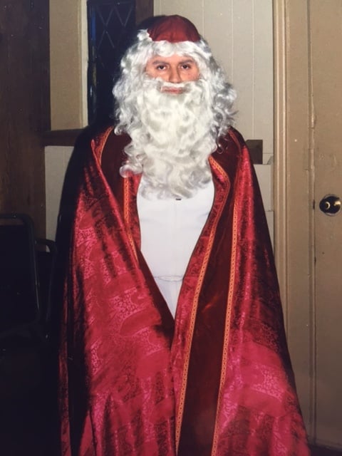   St. Nicholas prepares for his visit at St. Agnes Church in Avon, NY.  Photo: Newvine Family Collection. 