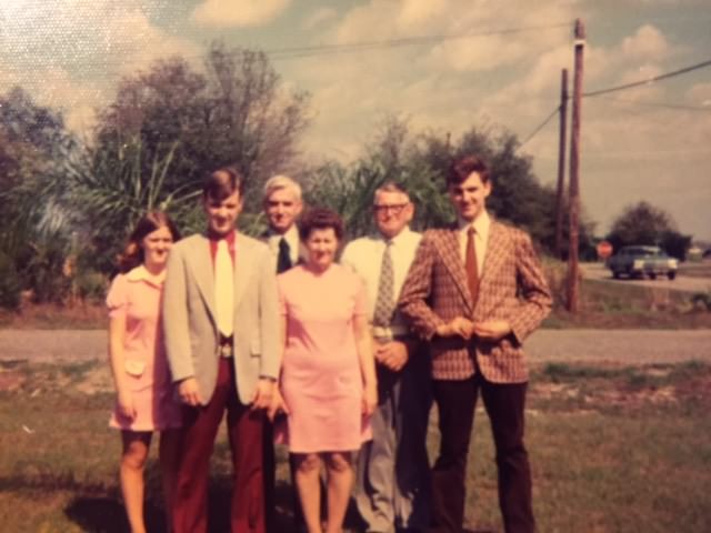   The family dressed up for Sunday dinner at a buffet-style restaurant during one of our trips to visit my grandparents in Florida.  Photo:  Newvine Personal Collection 