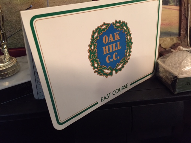   The score card from my one and only round at Oak Hill Country Club. Picture from the Newvine Personal Collection  