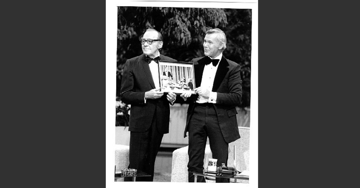  Jack Benny and Johnny Carson exchanged appearances on each other’s television shows from 1955 to Benny’s death in 1974. Photo: NBC 