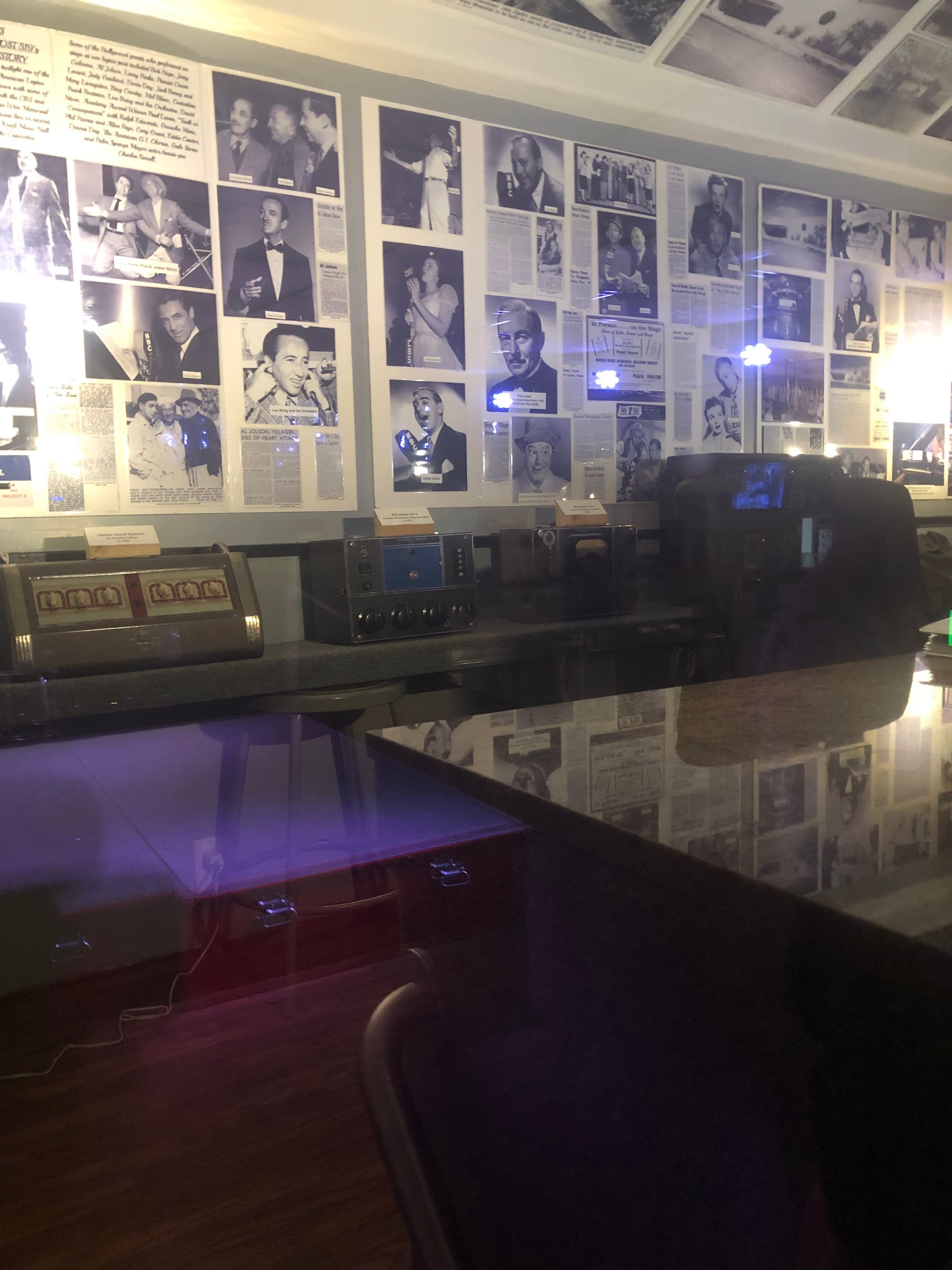  Jack Benny took his radio program to military sites throughout WW II.  The American Legion Hall in Palm Springs was one of those locations and has a display from that era.  Photo: Matt and Claudia Ottinger 