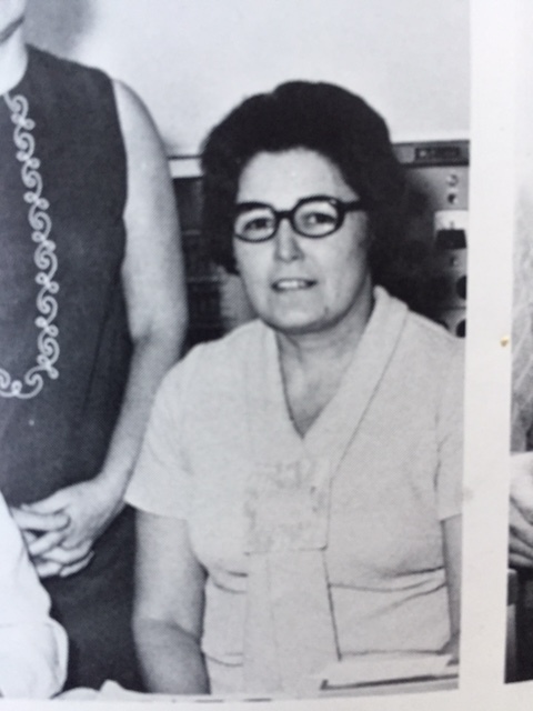  Mrs. Mekkelson, our high school principal’s secretary. Photo:  South Lewis School Yearbook. 