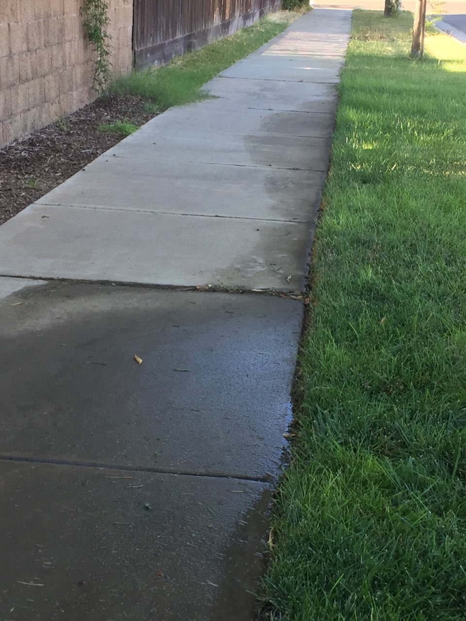  This longer shot of the street shows at least two other spots where excessive water may pose a safety issue. 