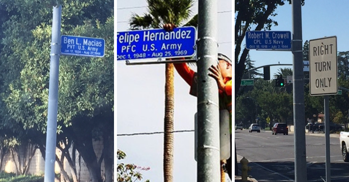 Veterans Memorial Signs Pay Tribute to Merced’s Heroes