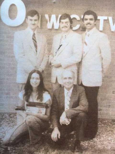   The Eyewitness News team at WICZ-TV in Binghamton, New York.  Photo: Newvine Personal Collection.  