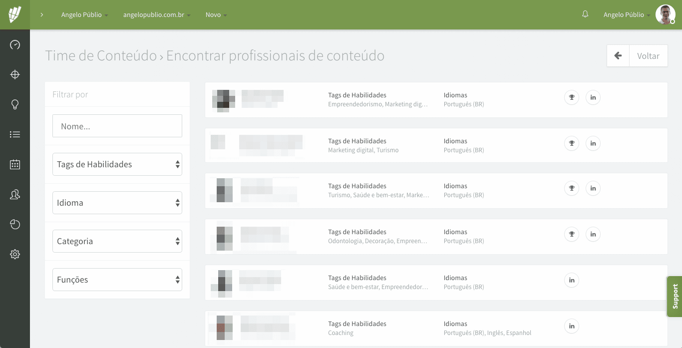 Time de Conteúdo - Encontrar profissionais de conteúdo - Contentools
