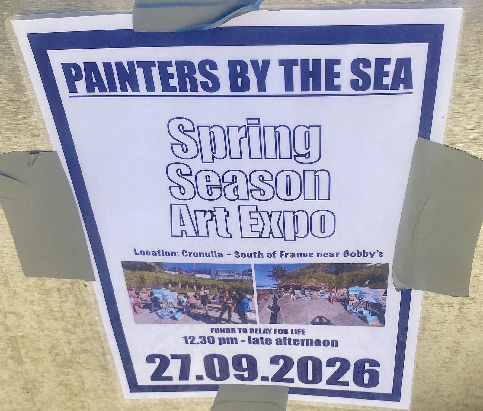 The Painters by the Sea notice for Sunday 27 September 2026